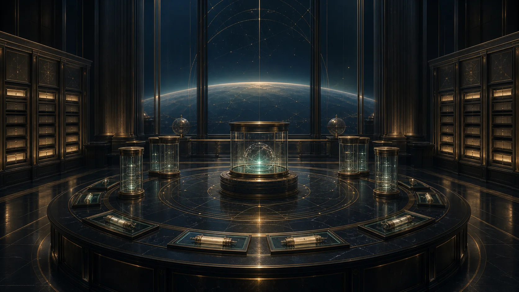 Concept visual: a public transparency evidence room aligning reserve reconciliation, attestation archives, ledger proof and receipt verification around one controlled gateway